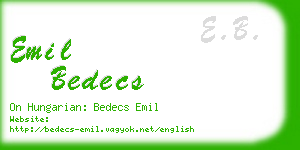 emil bedecs business card